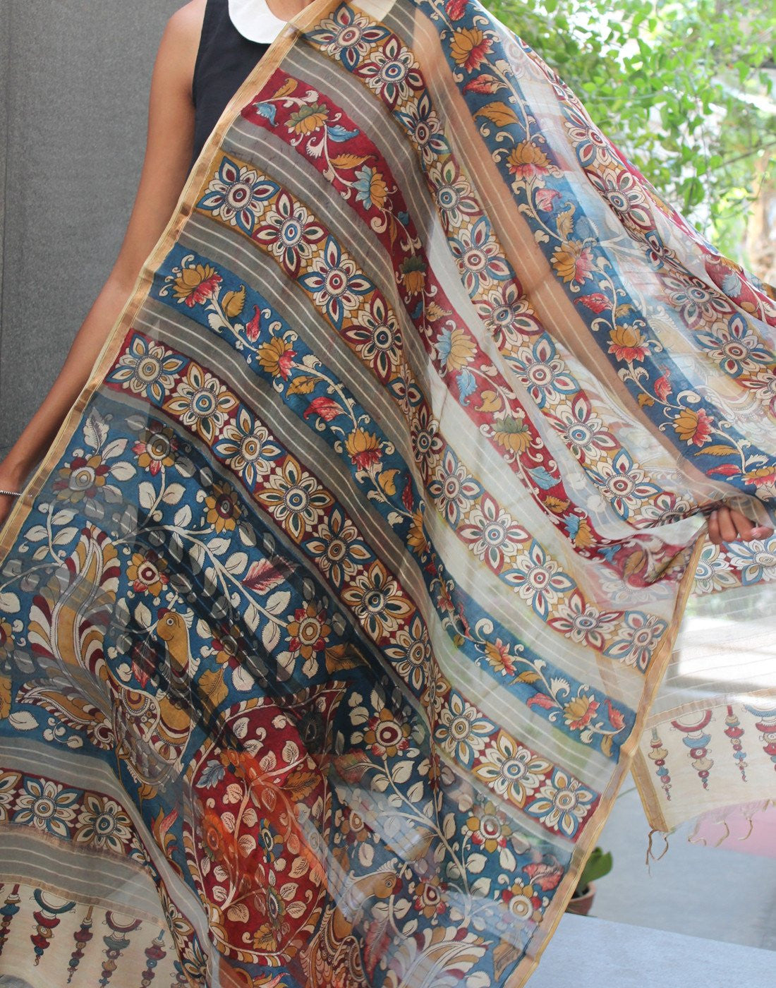 Kalamkari Silk Dupatta