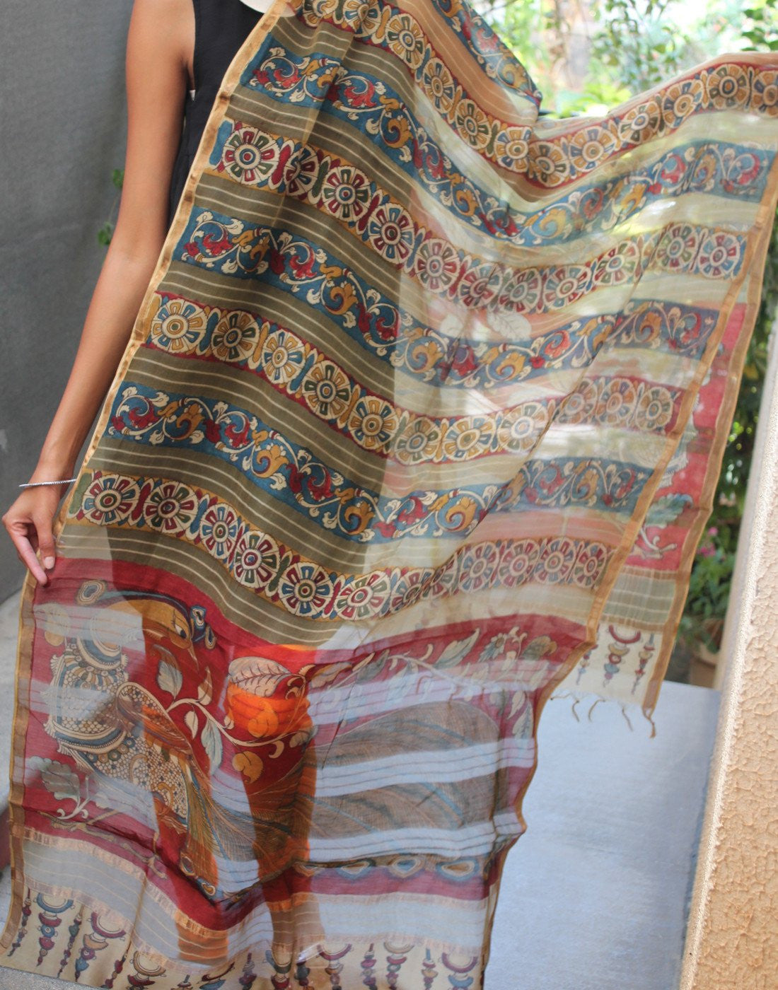 Kalamkari Silk Dupatta