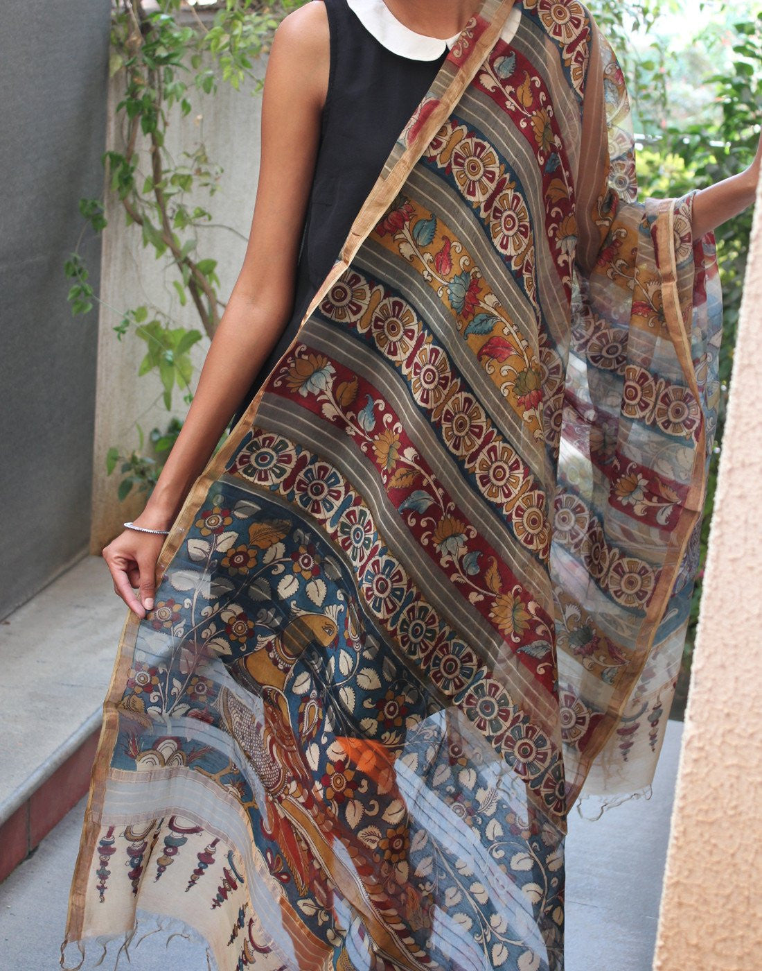 Kalamkari Silk Dupatta