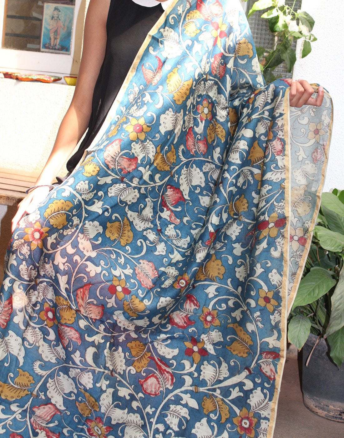 Kalamkari Silk Dupatta