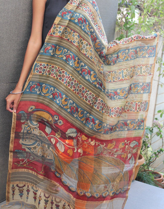 Kalamkari Silk Dupatta