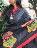 Kathakali Handpainted Bishnupuri Silk Saree