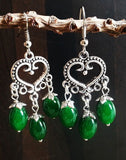 Heart Green Beads Jumka