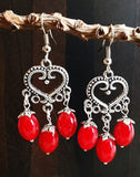 Heart Red Beads Jumka