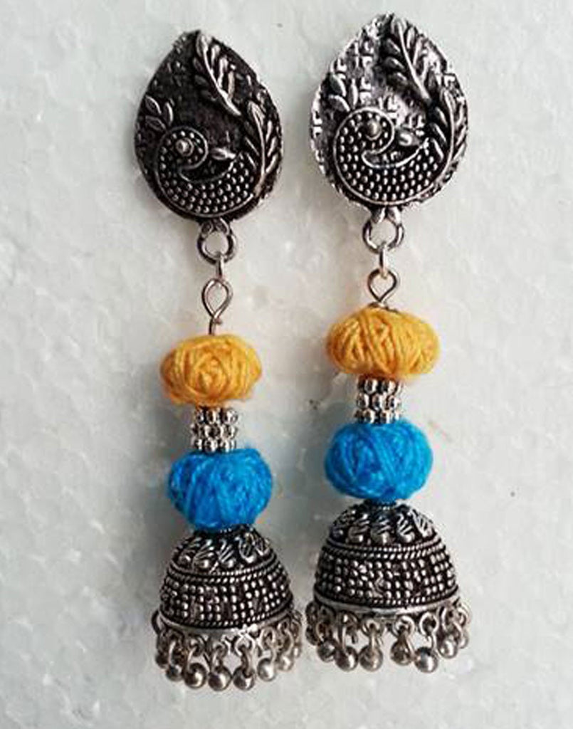 Jumka With Thread Beads