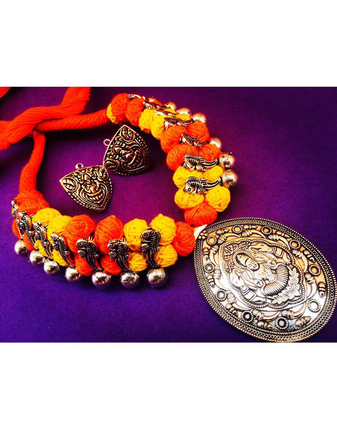 Thread With Laxmi Pendent Set